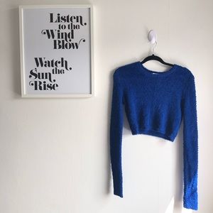 Urban Outfitters Fuzzy blue crop sweater